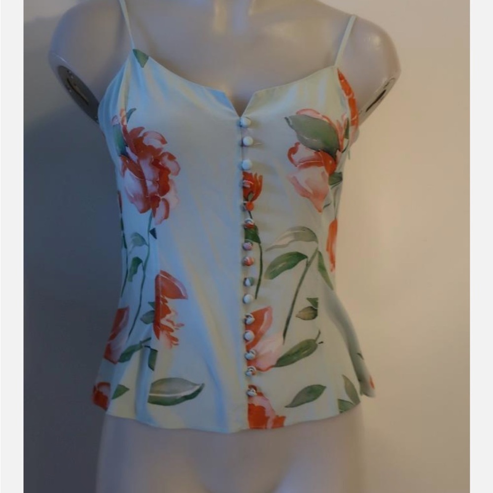 INTERMIX White and Red Camisole Top